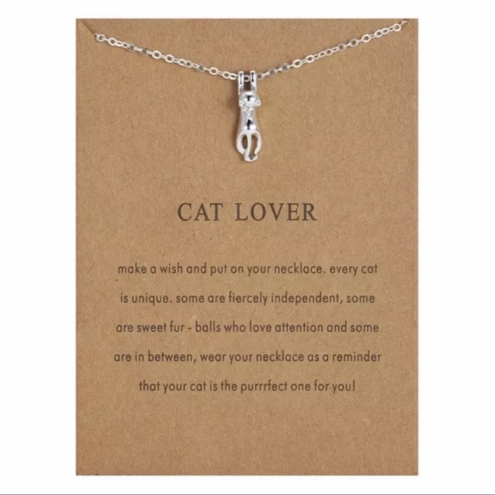 Silver Cat Lover Necklace